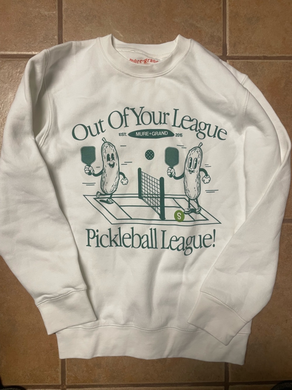 Out Of Your League Pickleball Crewneck Sweatshirt - White